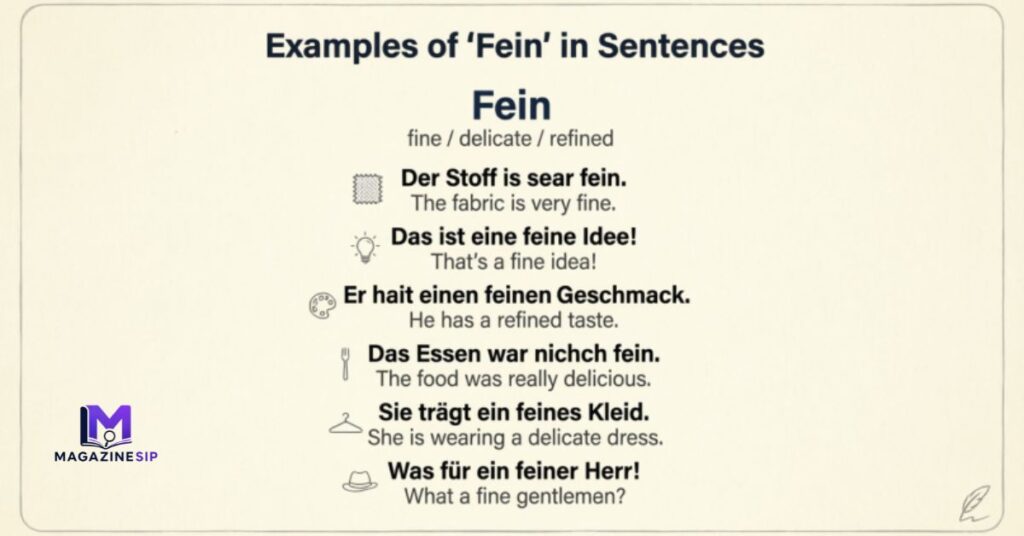 Examples of “Fein” in Sentences