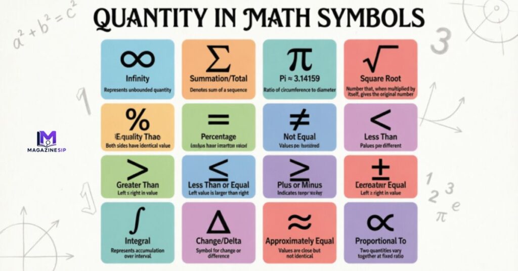 Quantity in math symbol