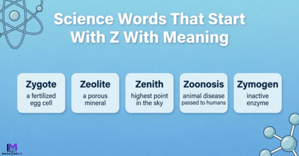 Science Words That Start With Z With Meaning